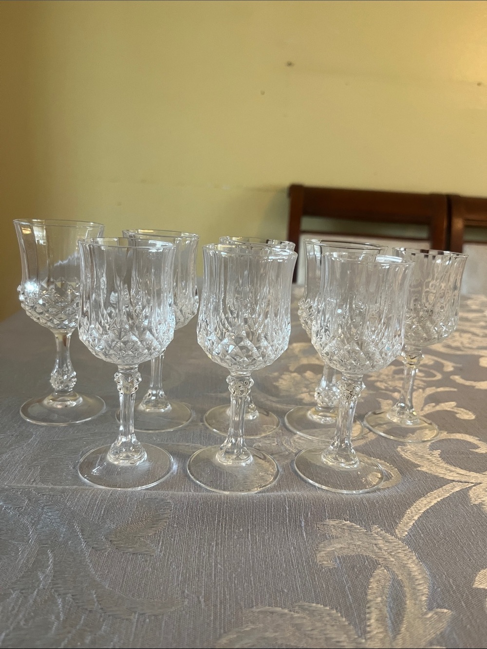 Crystal Cut Stemmed Liqueur Glasses - Clear (Set)6+2
